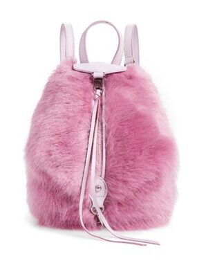 NWT Rebecca Minkoff Julian Faux Fur Mini Backpack in True Orchid